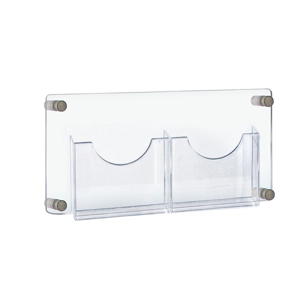 2-Pocket Wall Brochure Holder w/ Standoff Overall: 23"W X 11"H